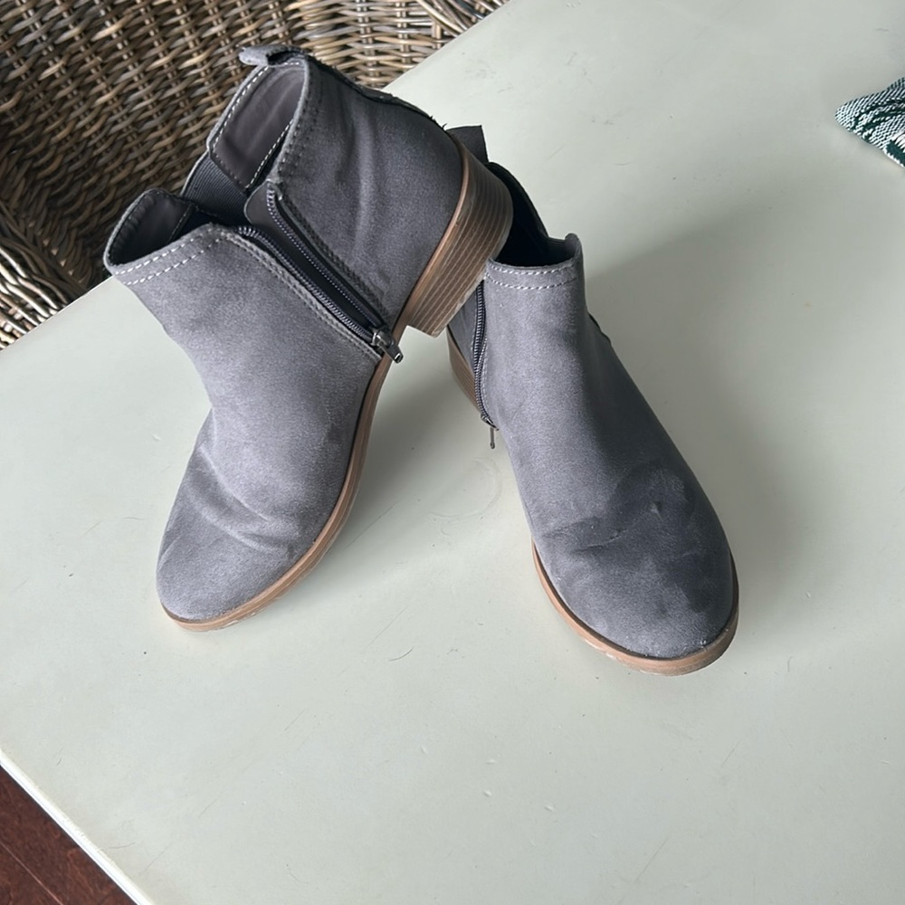 Faux suede ankle boots